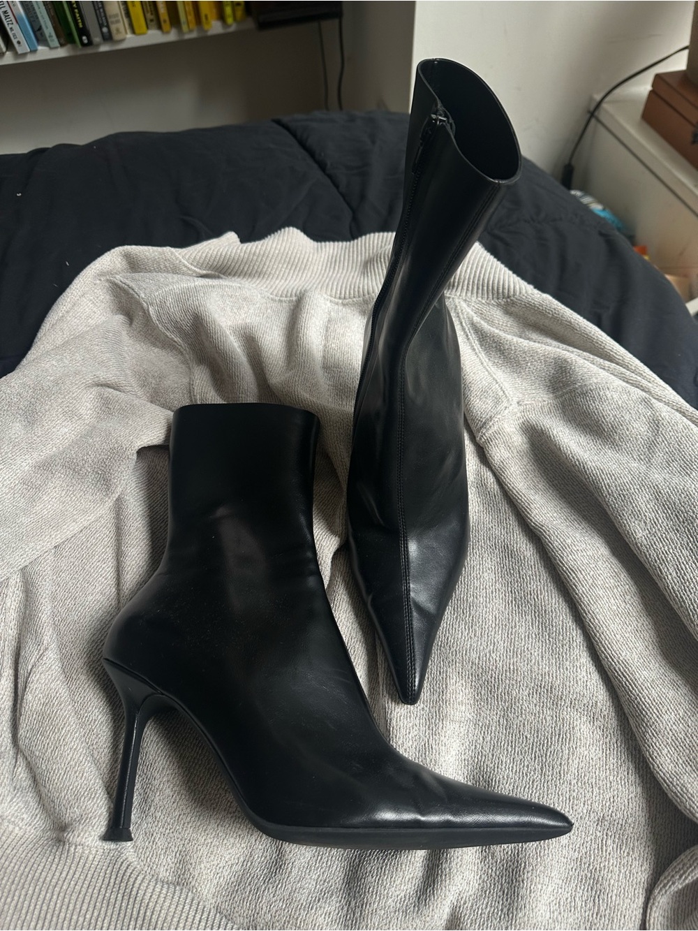Jeffery Campbell Every Night Black Pointed-Toe Stiletto Ankle Boots - Women's